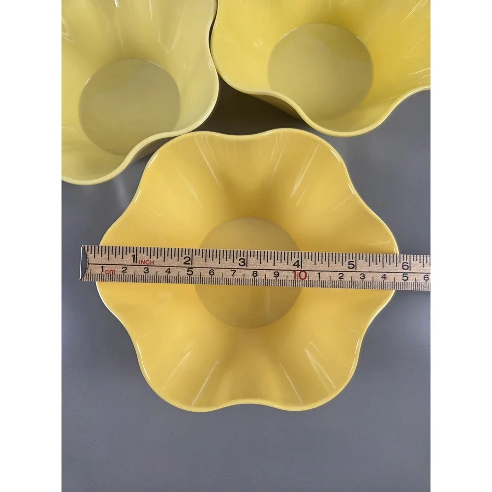 Greg Natale Melamine Floral Yellow Ombre Bowls 6 Inches Set of 4